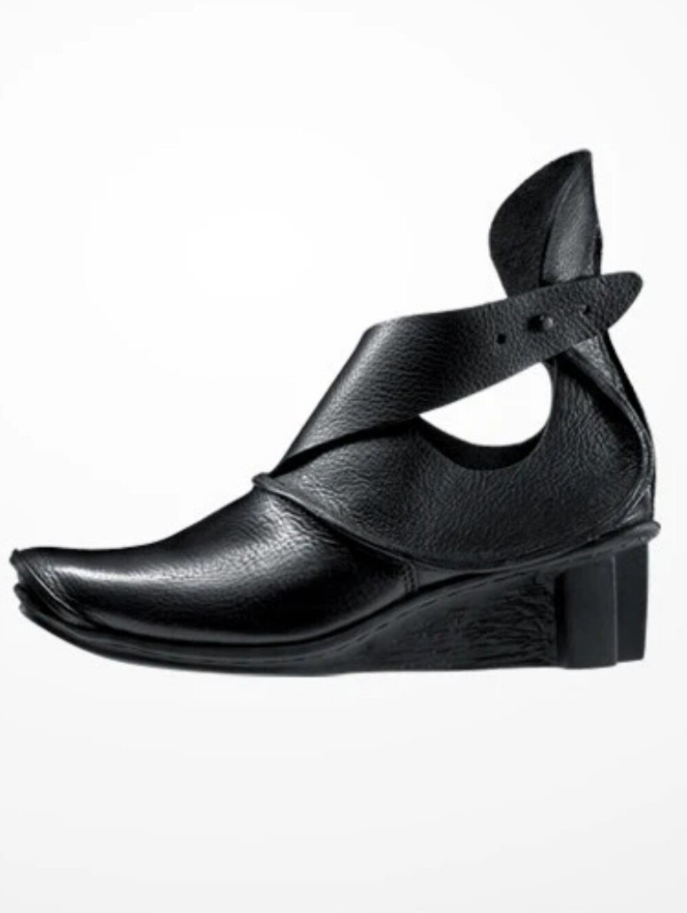 Trippen CHR Black Leather Wrapping Wedge Pumps Avant Garde Size 39